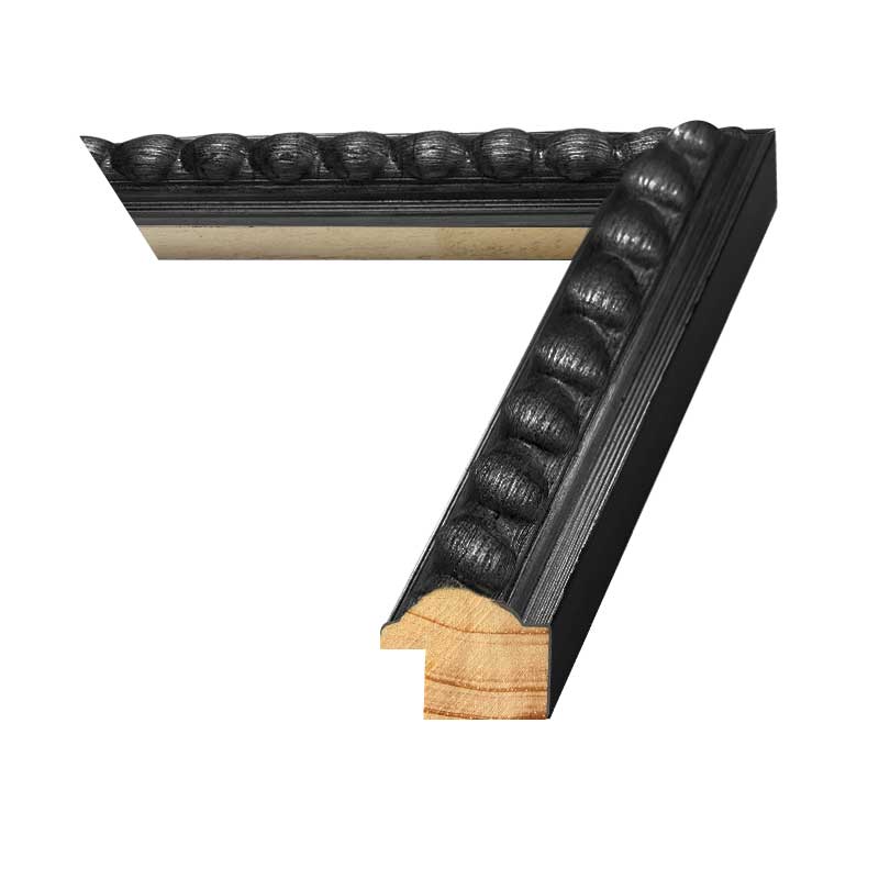 1.25 inch Black Bead Frame corner image