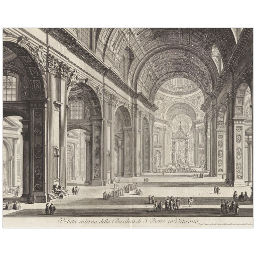 Basilica di S. Pietro in Vaticano, from Vedute di Roma Fine Art Paper Print - 10 by 8 inches artwork
