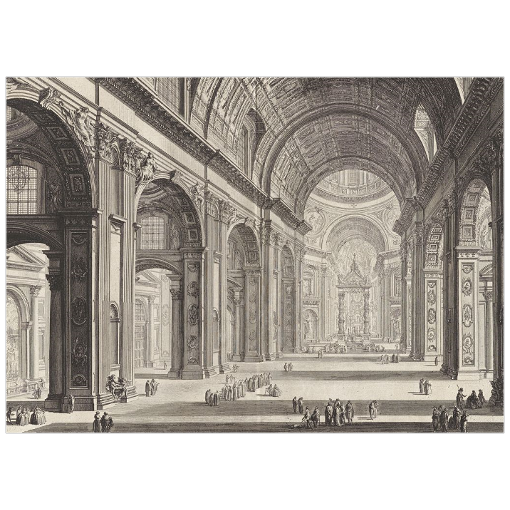 Basilica di S. Pietro in Vaticano, from Vedute di Roma Fine Art Paper Print - 7 by 5 inches artwork