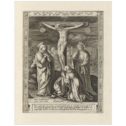 The Crucifixion, from the series Passio, Mors, et Resurrectio, Dn. Nostri Iesu Christi Fine Art Paper Print - 11 by 14 inches artwork artwork