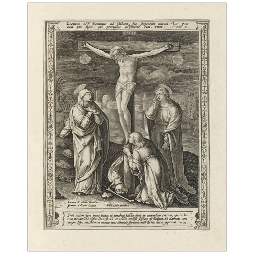The Crucifixion, from the series Passio, Mors, et Resurrectio, Dn. Nostri Iesu Christi Fine Art Paper Print - 8 by 10 inches artwork artwork