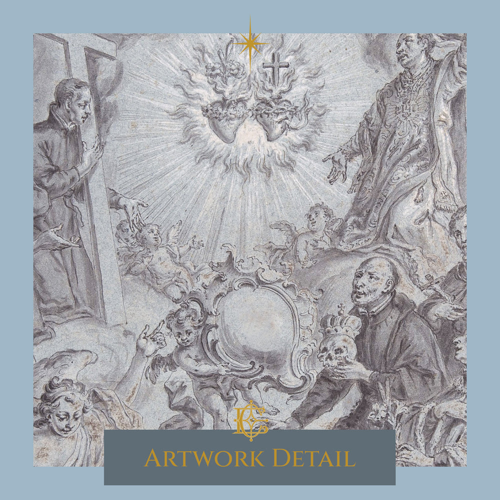 The Trinity and Saints surrounding the Sacred Hearts of Christ and the Virgin Mary - Artwork Detail 1