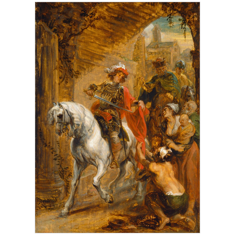 
                  
                    Saint Martin Dividing His Cloak Fine Art Paper Print - 5x7" Artwork
                  
                