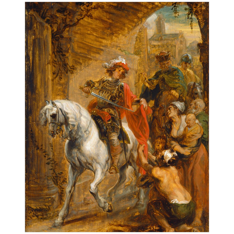 
                  
                    Saint Martin Dividing His Cloak Fine Art Paper Print - 8x10" Artwork
                  
                