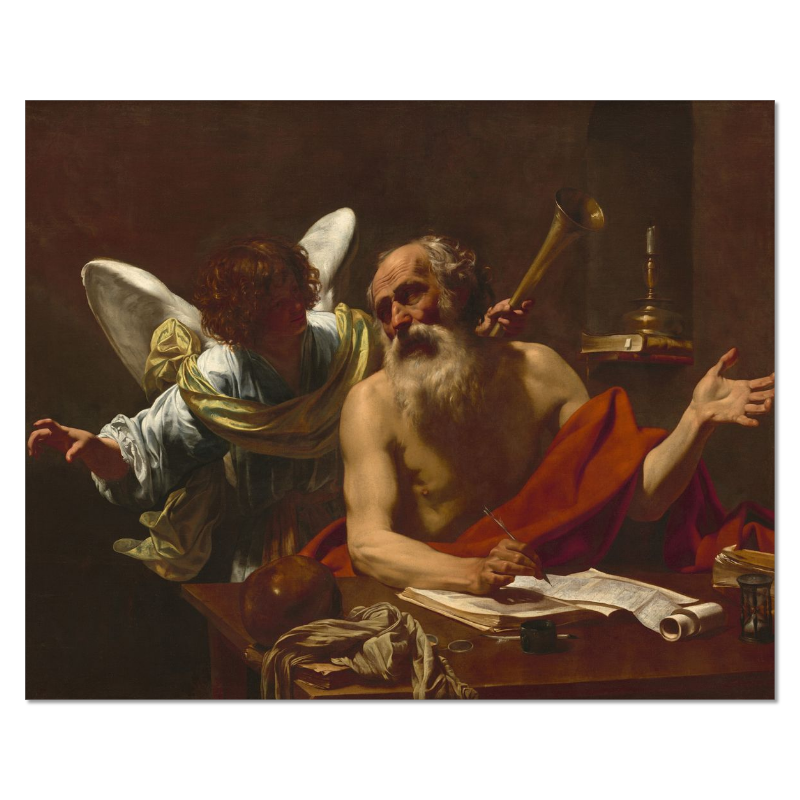 
                  
                    Saint Jerome and the Angel Fine Art Paper Print - 10x8" Artwork
                  
                